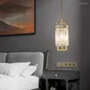 Lámparas colgantes Posmoderno Minimalista Cabecera Dormitorio Estudio Comedor Cristal Pasillo largo Entrada Araña