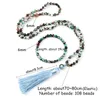 Ketting oorbellen set mode natuurlijke agataten onyx stenen armband voor vrouwen 108 mala kralen geknoopte tassel yoga mannen gebed sieraden