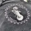 Designer Fashion Clothing Luxury Tees Tshirts Saint Michael Holding Rose Co Br ed Fogs White Pigeon Print High Street Wash Vintage Long Sleeve T-Shirt Autumn