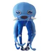 Christmas Blue Octopus Mascot Costume Cartoon Thème du personnage Carnaval Unisexe Taille Halloween Party Birthday Fancy Outdoor Tenue pour hommes Femmes