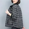 Vestes pour femmes haut de gamme petit manteau de parfum dames mère veste courte printemps automne vêtements pour femmes pied-de-poule survêtement épissage
