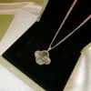 four leaf clover BIG necklace Natural Shell Gemstone 925 silver designer for woman T0P highest counter Advanced Materials brand designer gift for girlfriend 023