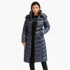 Parkas en duvet pour femmes SANTELON hiver coupe-vent imperméable longue à capuche Parkas femmes épais chaud doudoune vestes manteaux avec ceinture vêtements d'extérieur mode 231115