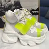 Kadınlar Yüksek Üst Clunky Spor Sneaker Moda Tasarımcı Sıradan Ayakkabı Kauçuk Sole Deri Üst Serin Moda Stili Lady Spor Ayakkabı Açık Koşu Ayakkabıları Üst Kalite