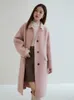 Women's Wool Blends DUSHU Fashionable Style Cashmere Coat Elegant 92.7% Sheep Wool 7.3% Camel Hair Long Coats for Women Winter Commuting Woolen Coat 231116