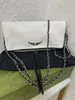 Zadig Voltaire Chains Bags Designer Woman Bag ZV Women Shoulder Bag Vintage Rivet Handbag Crossbody Purse Genuine Leather Cross Body Chain Bolso mujer