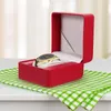 Watch Boxes Red Decor Storage Box Bracelet Packing Container Gift Display Case Protective Travel