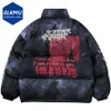 Parkas pour hommes surdimensionné Hip Hop Parkas rembourré doudoune hommes hiver chaud manteau lettre graphique Tie Dye Streetwear vestes Y2K Parkas Coats 231115