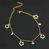 Enkelbanden Goud Kleur Roestvrij Stalen Armband op het Been Maan Ster Bloem Charme Enkelbanden Vrouw Voet Enkelkettingen Meisjes Strand AccessoiresL231116