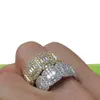 Temperament Iced Out CZ Mens Rings Gold Silver Plated Finger Rings Bling Bling Hip Hop Jewelry7349633