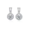 Luxe Volledige Diamant Moissanite S925 Zilveren Dames Oorbellen Sieraden Europese Mode Dames Micro Set Zirkoon Dangle Oorbellen voor Bruiloft Feest Valentijnsdag Cadeau SPC
