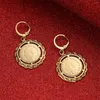 Dangle Earrings Gold Plated Ethiopian Coin Habesha Eritrea Africa Wedding Jewelry Gift