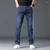 Mäns jeans höst och vinter affärer klassiska casual mode byxor smala fit denim kappa hög kvalitet svart