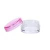 Förpackningsflaskor 3G 5G Plastic Cream Jar Small Cream Cosmetic Packing Container Testprovflaskor Runt botten Färgglada Cap Tetg