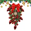 装飾的な花屋外クリスマスリース年飾りフラワーガーランドショップガーデン暖炉のための逆さまの逆さまの木