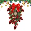 Decorative Flowers Outdoor Christmas Wreath Year Decorations Flower Garland Merry Upside Down Tree For Shop Garden Fireplace