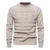 Мужские свитера, мужской осенне-зимний пуловер с круглым вырезом, повседневный низ, высококачественный вязаный свитер, мужские топы