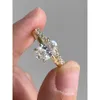 2CT Diamentowy Zestaw Pierścień VVS Oval 10K 14K 18K Pierścień z Hidden Halo VVS Moissanite Diamond Pierścień zaręczynowy