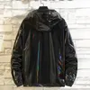 Men's Vests 4202 Black Sliver Shinny Jacket Men Bomber Korean Style Hip Hop Slim Jackets And Coats Streetwear Hooded Coat 231116