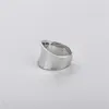 Cluster Rings S925 Sterling Silver Heavy Industry Wide Face Ring Female Korean Version Minimalist Nisch Cold Wind Open Concave