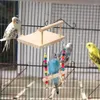 Altre forniture per uccelli Piattaforma per gabbia Giocattoli per pappagalli in legno con accessori per altalena Sonaglio per Budgie Cockatiel Conure Piccioncini Parrocchetto