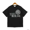 Designer Fashion Clothing Mens Tees Tshirt Rhude New 2023 Summer Badge Letter Print High Street Br Men's Women's Casual Loose Short Sleeve T-shirt