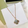 four leaf clover BIG necklace Natural Shell Gemstone 925 silver designer for woman T0P highest counter Advanced Materials brand designer gift for girlfriend 023