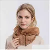 Berretto con teschio/berretto invernale con maschera Set con cappuccio per donna Caldo lavorato a maglia in cashmere Cappello da sci all'aperto antivento Peluche spesso soffice Novità Br Dh1Ob