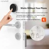 Smart Lock RAYKUBE A1 Pro Max Tuya BEL Ensemble de serrure de porte intelligente avec porte-clés/clavier/clé intelligente Tuya déverrouillage à distance fonctionne avec Alexa Google AssistantL231116