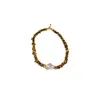 Collier irrégulier en perles d'oeil de tigre, chaîne de pull de Style Maillard, bijoux polyvalents à la mode