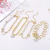 Charm Armbands Kisswife 4st Golden Women's Set Multiple Pearl Coin Heart Chain Armband Bangles For Women Vintage Jewelry Gifts 2023