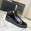 Designer Shoes Zipper Sneakers Claskin Men Shoes Women Black Velvet High Low-top Embossed Metal Cowhide Stage Stylist Platform Casual Trainers size 36-46 With box