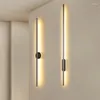 Lampada da parete moderna tubo lineare LED semplice striscia lunga specchio applique da soffitto comodino soggiorno corridoio luci decorative