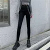 Frauen Leggings Frauen 2023 Frühling Herbst Mode Hohe Taille Dünne Stretch Hosen Weibliche Beiläufige Dünne Bleistift Damen Schwarz Lange W68