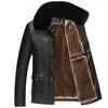 Herrjackor Idopy Men's Winter Faux Leather Jacket Fleece Fodrad Plus Size M4XL Varma förtjockas långvarig pu och kappa päls krage 231115