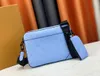 Duo Shadow Leather Messenger مجموعة العداء العداء الناعم Meno Mens Crossbody 2pcs حقيبة الكتف رجل محفظة M69827 M69443