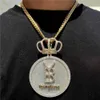 Mäns hip-hop runda namn Iced ut S925 Silver 10K 14K 18K Guldpläterad gul vit Moissanite diamanthänge halsband