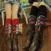 Femmes chaussettes treillis laine chaud jambe manches couleur assortie sur genouillères bottes mis en place guêtres Kanten Beenwarmer
