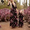 Family Matching Outfits Mother Daughter Dresses Sleeveless Floral Long Dress Mother Daughter Clothes Mom and Daughter Dress Family Matching Clothes 231115