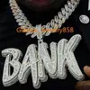 Bank Customized Hip Hop S Sier Baguette VVS Moissanite Iced Diamond Necklace Pendant