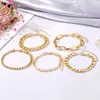 Charm Armbands Kisswife 4st Golden Women's Set Multiple Pearl Coin Heart Chain Armband Bangles For Women Vintage Jewelry Gifts 2023