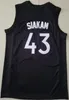 Basketbal Heren Pascal Siakam City Jersey 43 Verdiend Borduren En Naaien Statement Voor Sportfans Gestreept Zwart Rood Wit Team Klassiek Ademend Hoge Kwaliteit