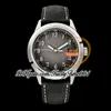 GRF Calatrava gr5226G-010 Cal.26-330 A26-330 Orologio automatico da uomo Quadrante color carbone strutturato Indici numerici Cassa in acciaio Cinturino in pelle Super Edition trustytime001Orologi