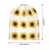 Bergen Sonnenblume Motorhaube Hüte gelbe Blume Beanie Custom Strickhut Herbst Trendy Männer Frauen Outdoor Thermalelastische Elastizität Caps