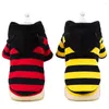 Dog Apparel Two-leg Cotton Hooded Sweatshirt Clothes Cute Funny Cosplay Bee Coat For Puppy Winter Thick Warm Pet Costume Supplies