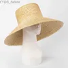 Cappelli a tesa larga Cappelli a secchiello 2023 Nuovi cappelli da spiaggia a tesa larga con cravatta per le donne Grandi cappelli da sole con protezione UV Cappelli estivi a tesa larga di grano all'ingrosso YQ231116