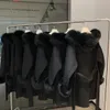 Mélanges de laine pour femmes manteau Long en cachemire à capuche coréen avec capuche garniture de capuche en vraie fourrure de renard femmes chaud grande veste femme vêtements à capuche printemps manteau ample 231115