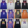 Maillot de basket-ball de ville cousu Kevin Durant 35 Devin Booker 1 Bradley Beal 3 Déclaration classique pour les fans de sport Couleur de l'équipe Noir Blanc Violet Orange Respirant