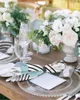 Tafel servet 4 stks abstracte tropische bladeren boho blauw vierkant 50 cm bruiloft decoratie doek keuken diner serveer servetten