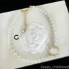 Collier de perles ras du cou chaîne plaqué or lettre pendentif de créateur colliers créateurs bijoux pour femmes